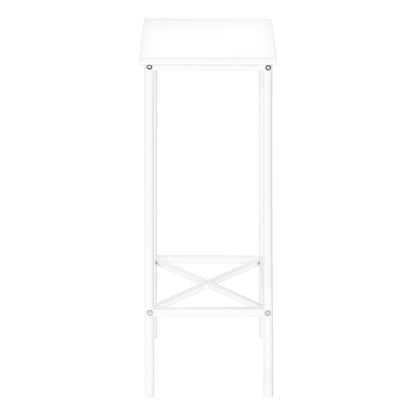 24" White Wood And Metal End Table With Shelf