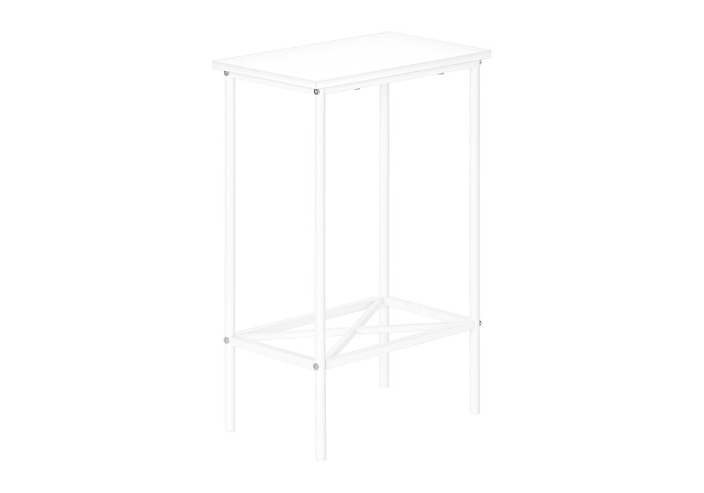 24" White Wood And Metal End Table With Shelf HomeRoots