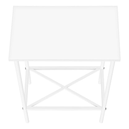 24" White Wood And Metal End Table With Shelf HomeRoots