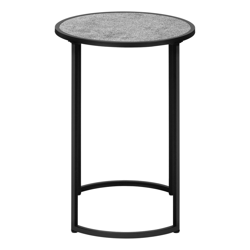 24" Black And Gray Round End Table HomeRoots