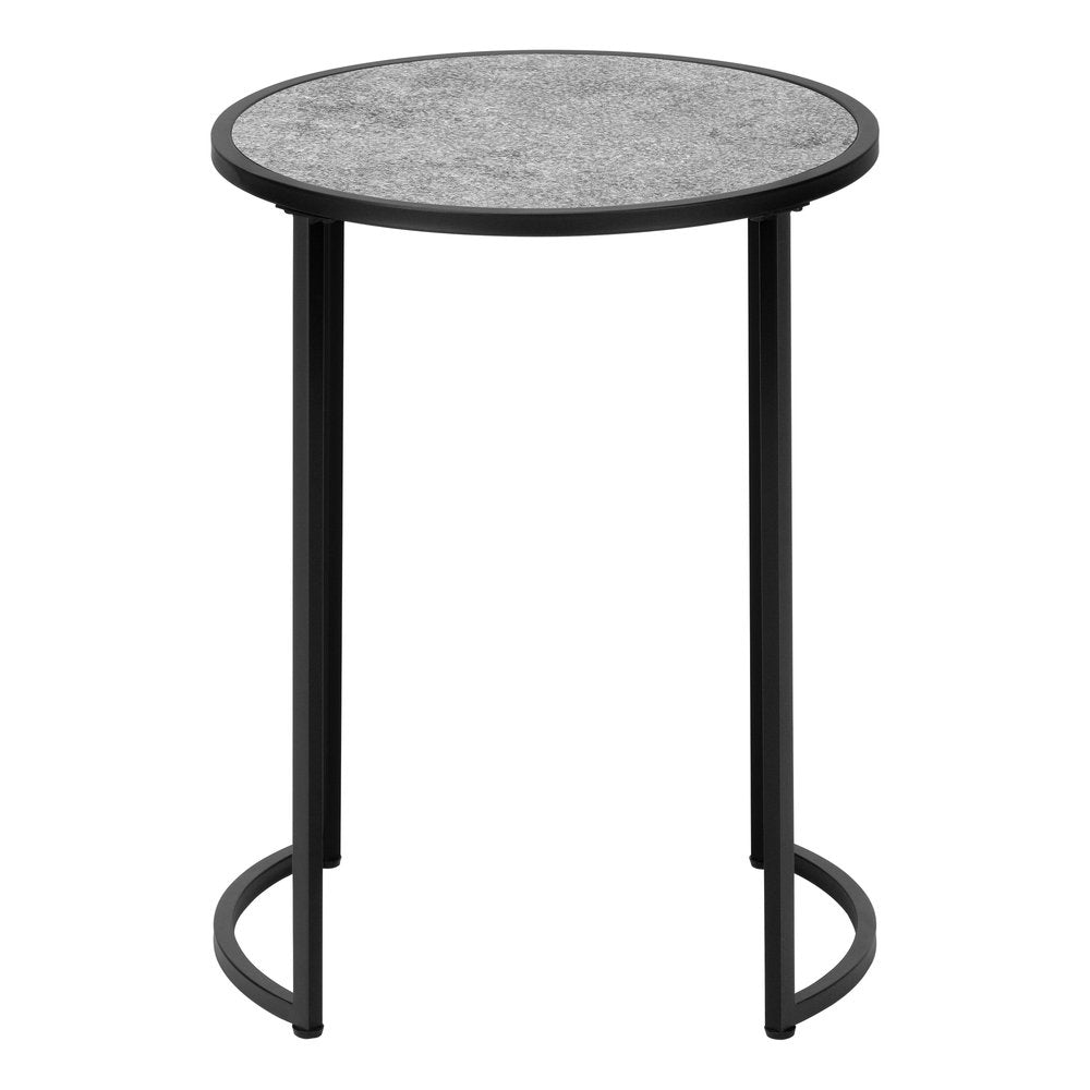 24" Black And Gray Round End Table HomeRoots