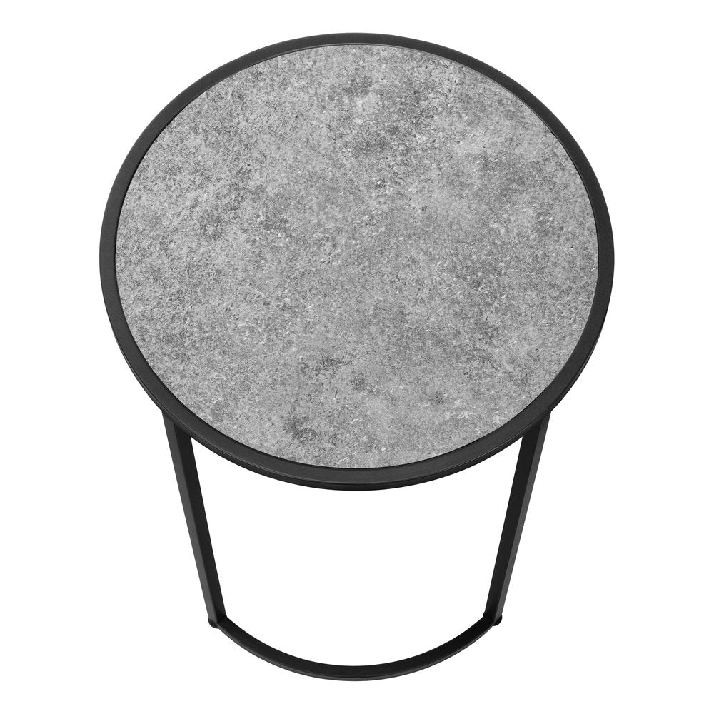 24" Black And Gray Round End Table HomeRoots