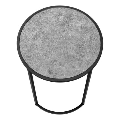 24" Black And Gray Round End Table HomeRoots