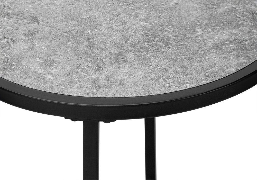 24" Black And Gray Round End Table HomeRoots