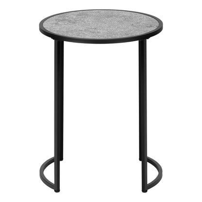 24" Black And Gray Round End Table