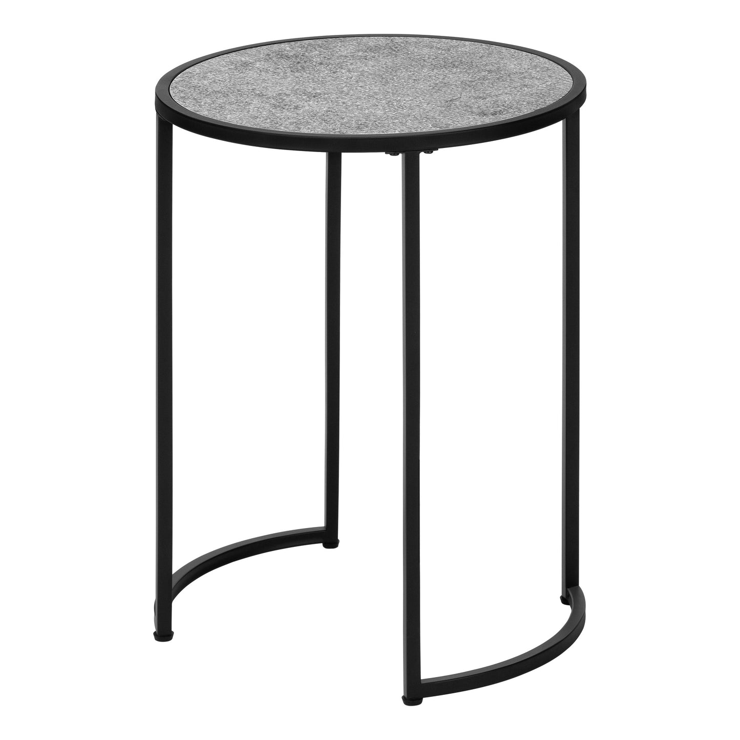 24" Black And Gray Round End Table