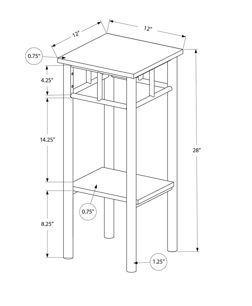 28" Black Square End Table With Shelf HomeRoots