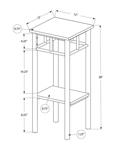 28" Black Square End Table With Shelf HomeRoots