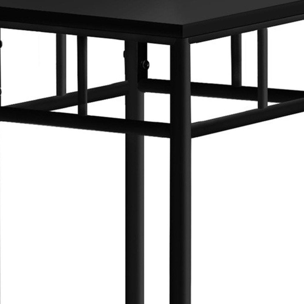 28" Black Square End Table With Shelf HomeRoots