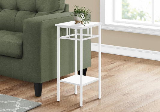 28" White Square End Table With Shelf - FurniFindUSA