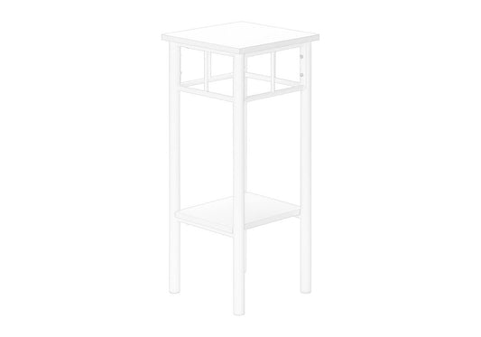 28" White Wood And Iron Square End Table With Shelf