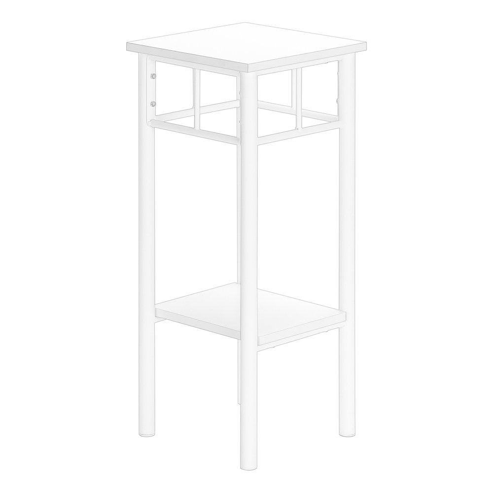 28" White Square End Table With Shelf HomeRoots