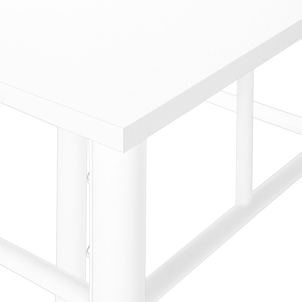 28" White Square End Table With Shelf HomeRoots