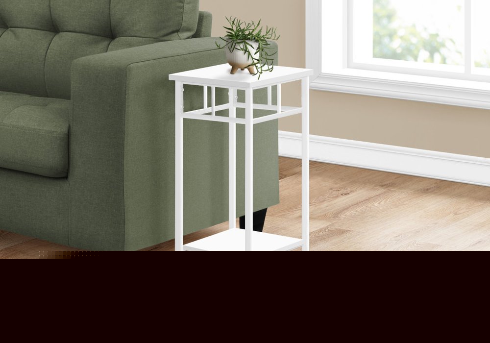 28" White Square End Table With Shelf HomeRoots