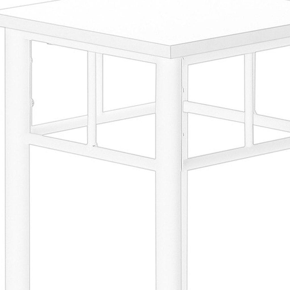 28" White Square End Table With Shelf HomeRoots