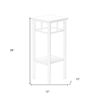 28" White Square End Table With Shelf HomeRoots