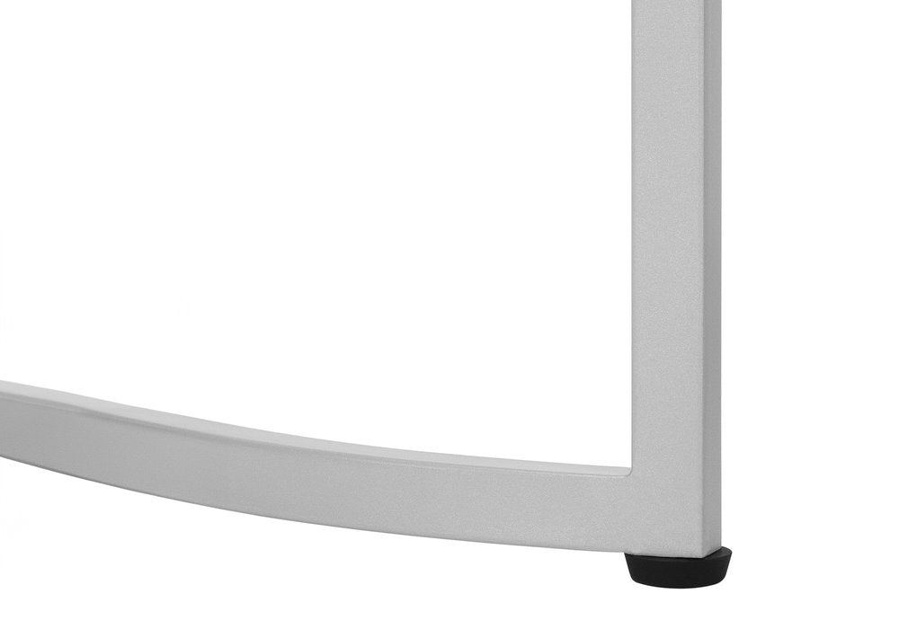 24" Silver And White Round End Table HomeRoots