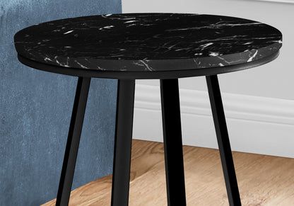 22" Black Round End Table