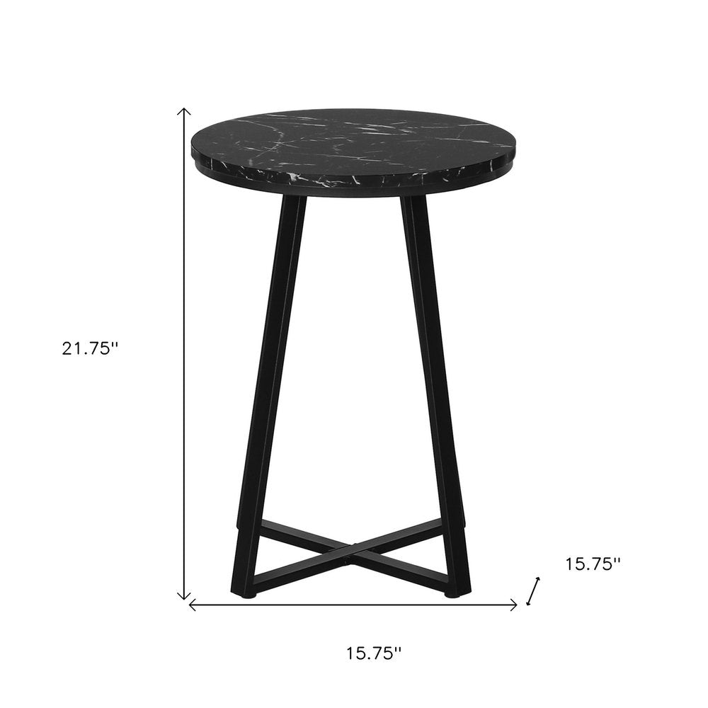 22" Black Round End Table HomeRoots