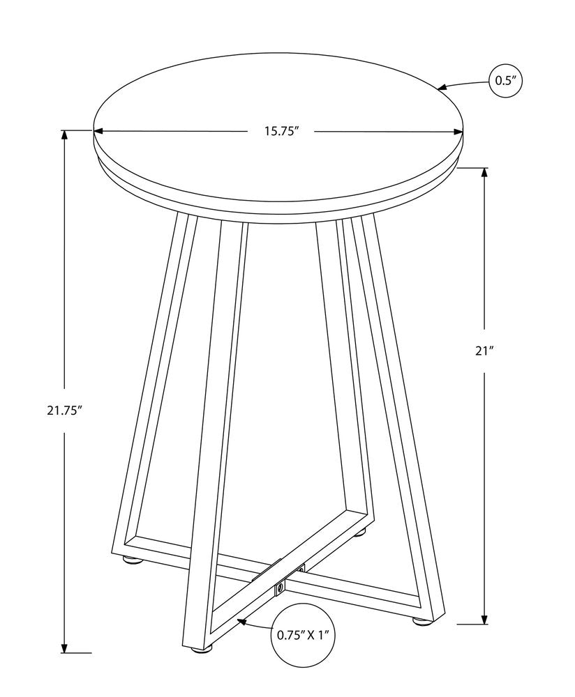 22" Black And Deep Taupe Round End Table HomeRoots