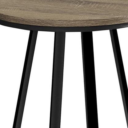 22" Black And Deep Taupe Round End Table HomeRoots