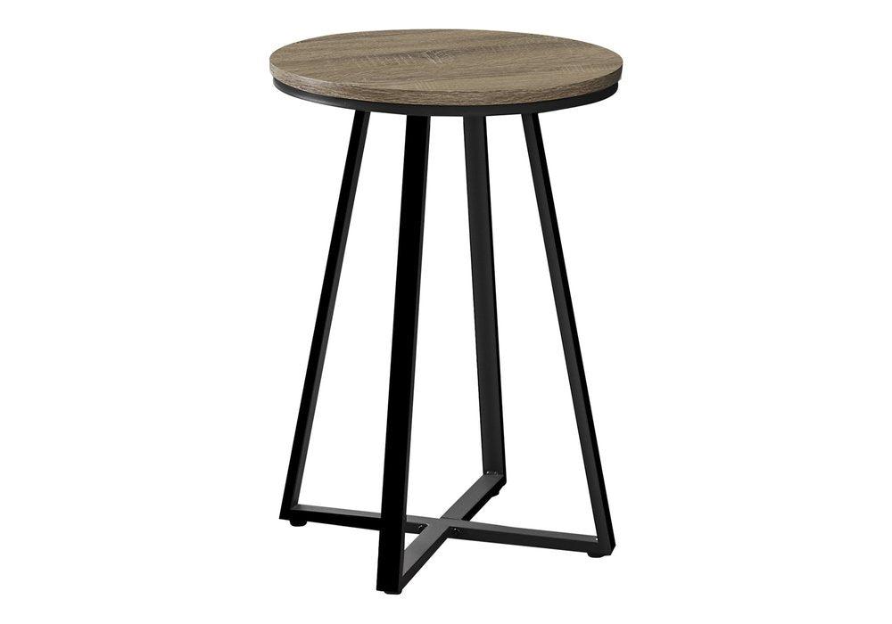 22" Black And Deep Taupe Round End Table HomeRoots