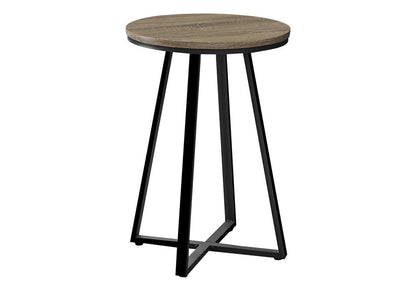 22" Black And Deep Taupe Round End Table HomeRoots