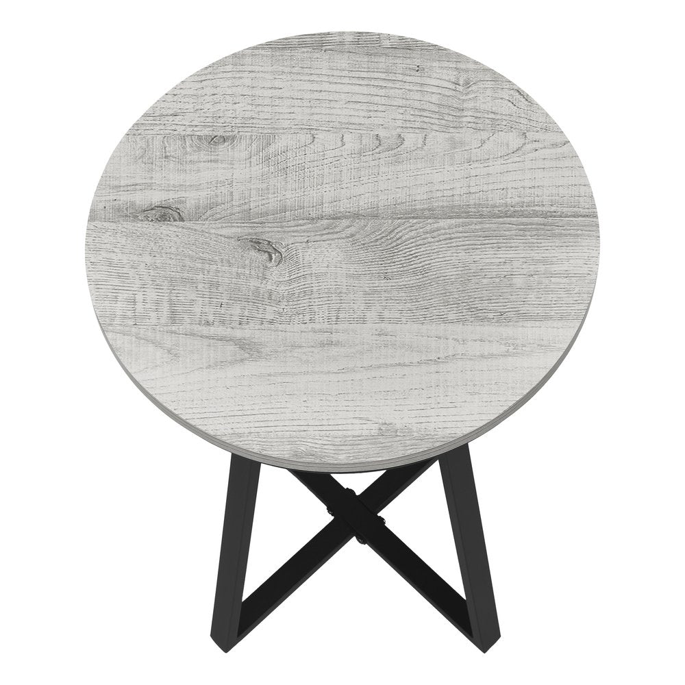 22" Black And Gray Round End Table HomeRoots