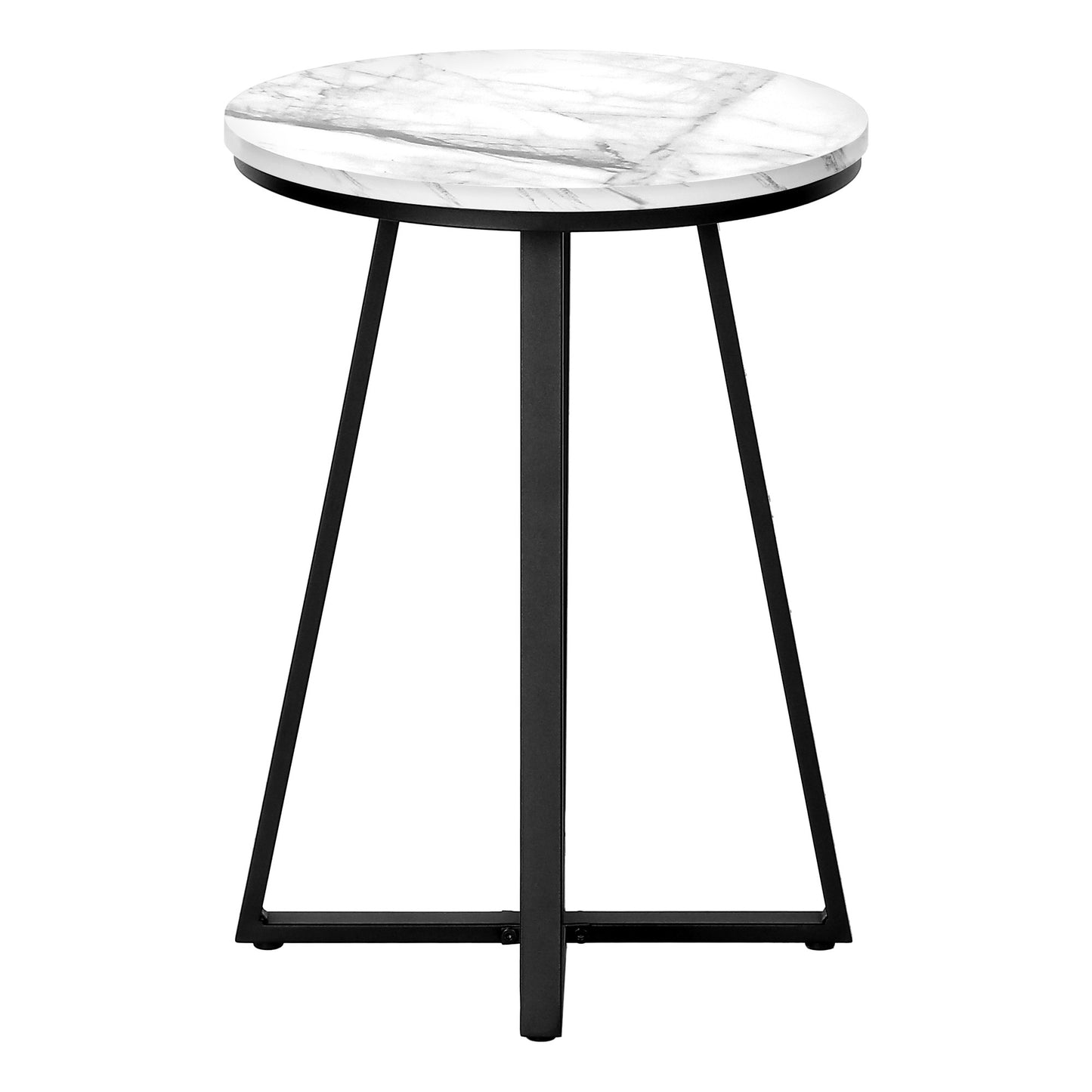 22" Black And White Round End Table