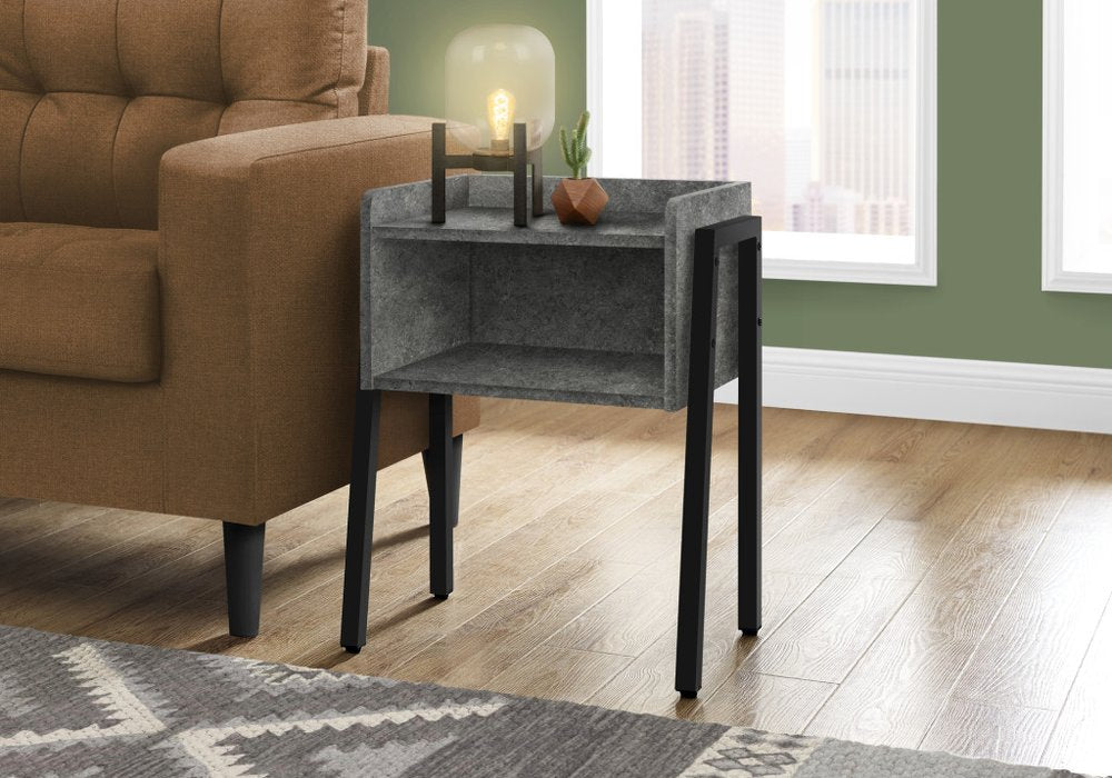 23" Black And Gray End Table With Shelf HomeRoots