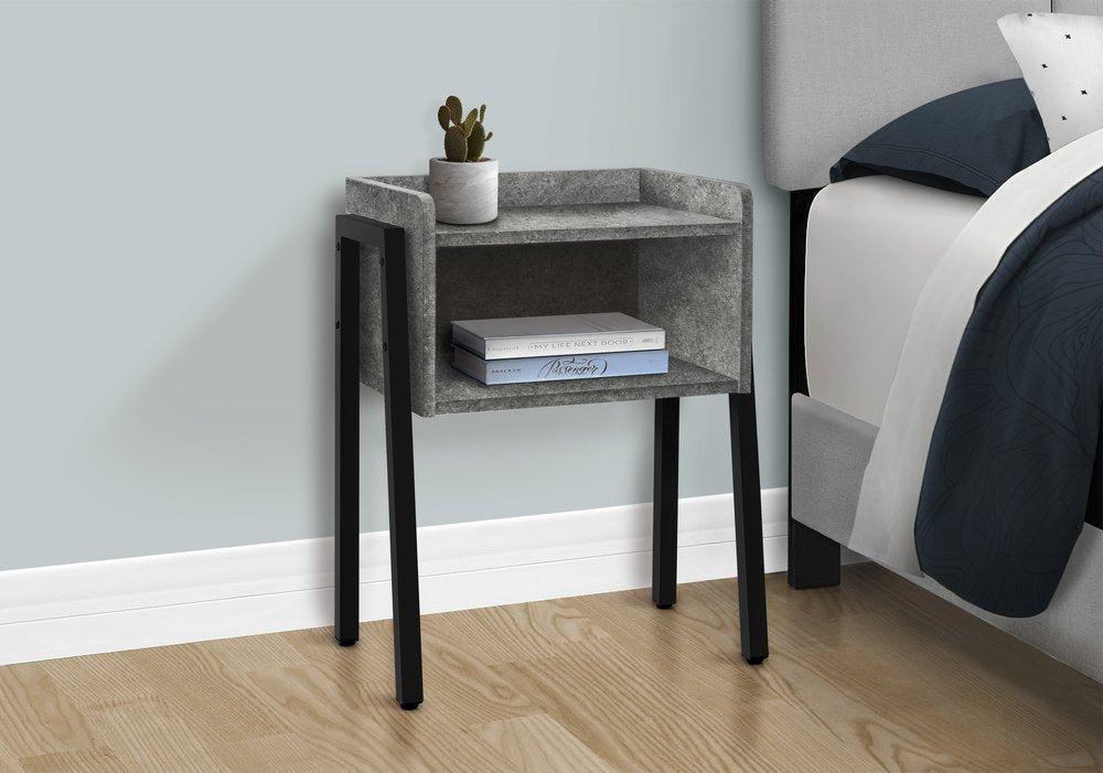 23" Black And Gray End Table With Shelf HomeRoots