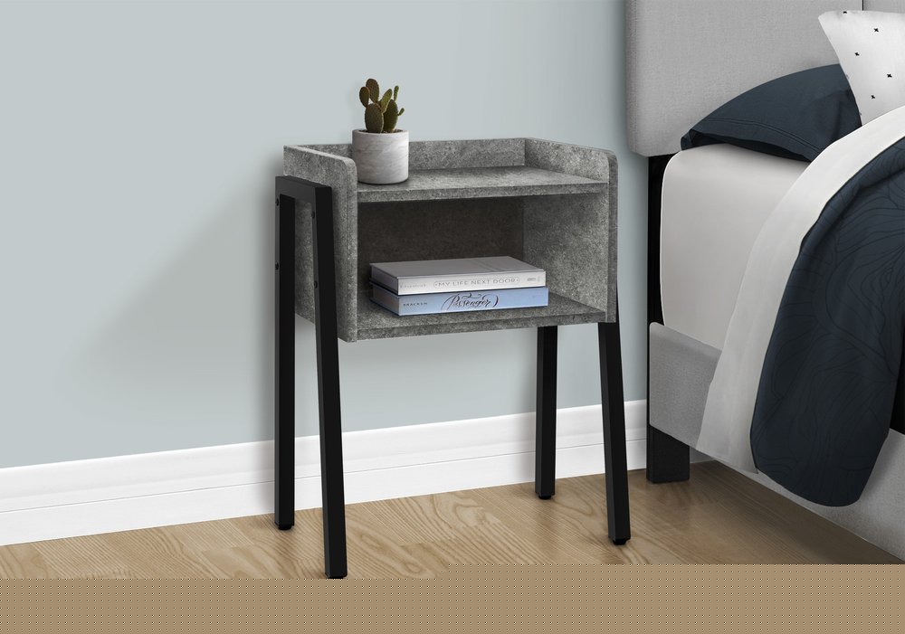 23" Black And Gray End Table With Shelf HomeRoots