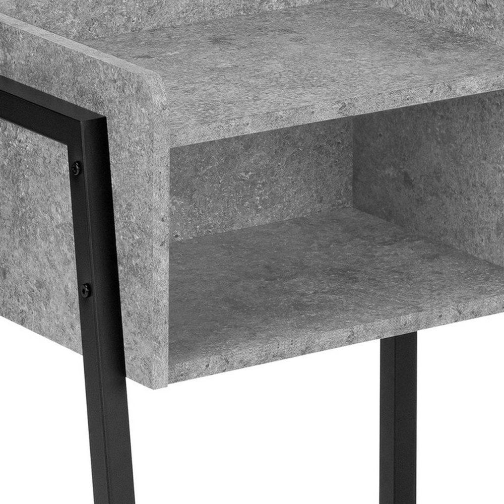 23" Black And Gray End Table With Shelf HomeRoots