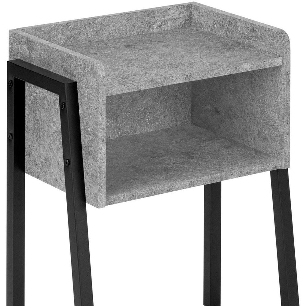 23" Black And Gray End Table With Shelf HomeRoots