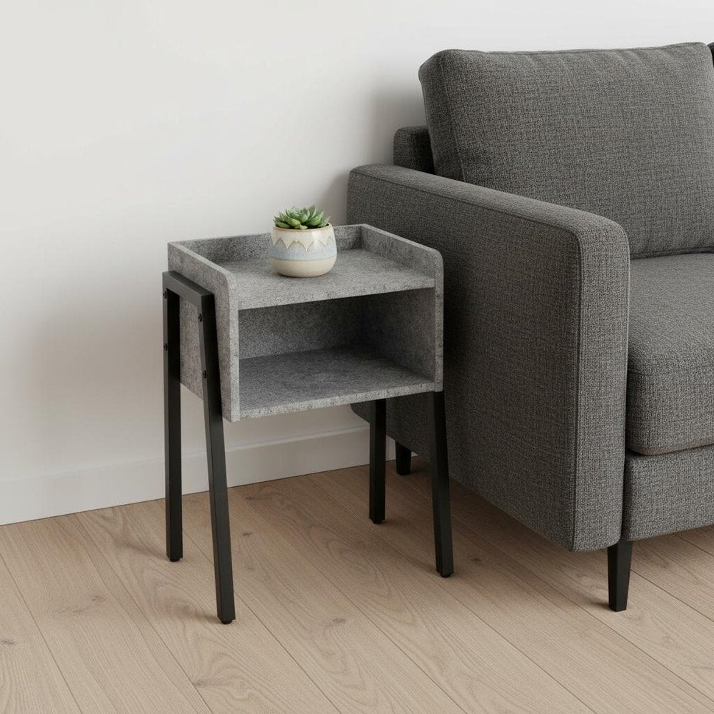 23" Black And Gray End Table With Shelf HomeRoots
