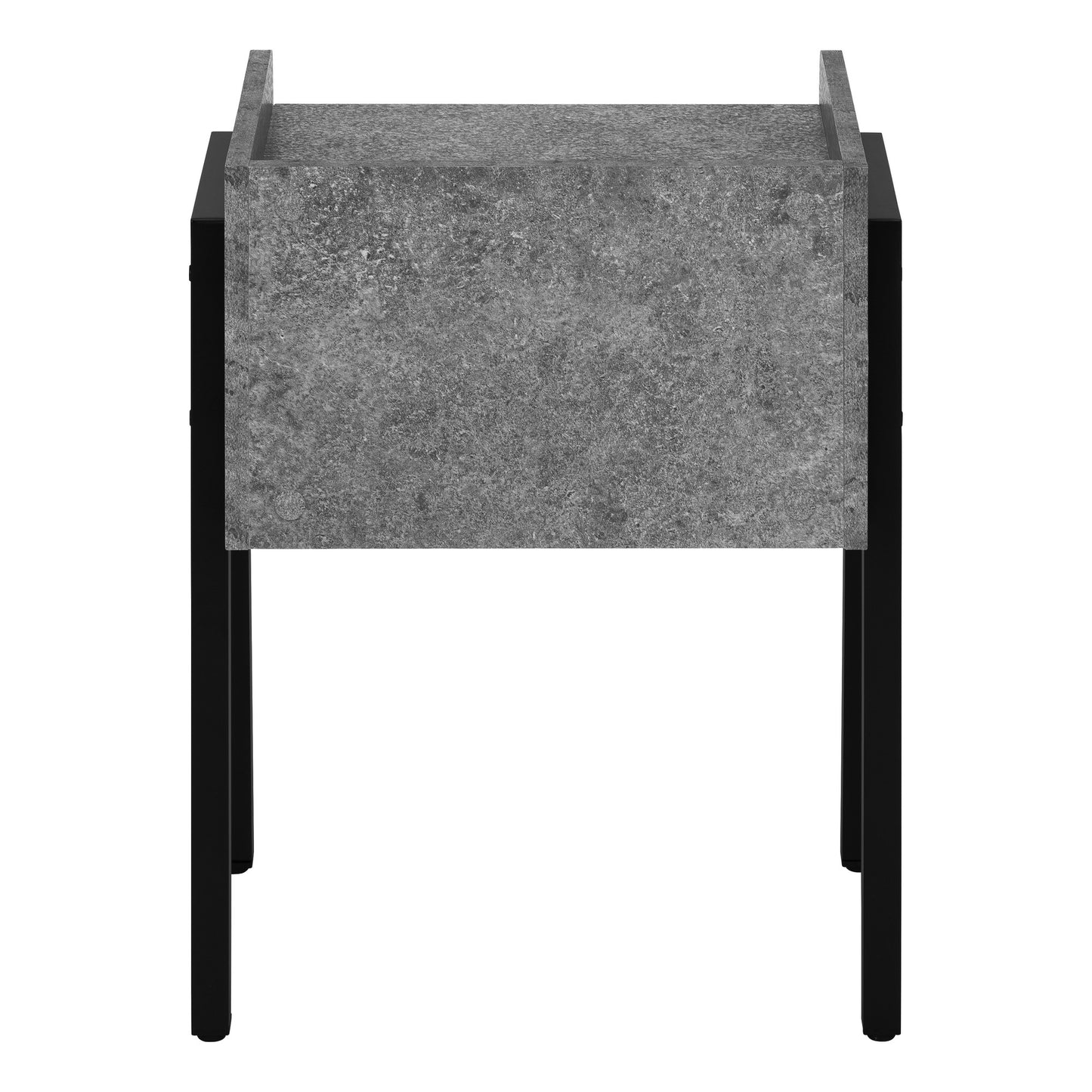 23" Black And Gray End Table With Shelf