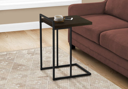27" Espresso and Black Wood and Iron End Table HomeRoots