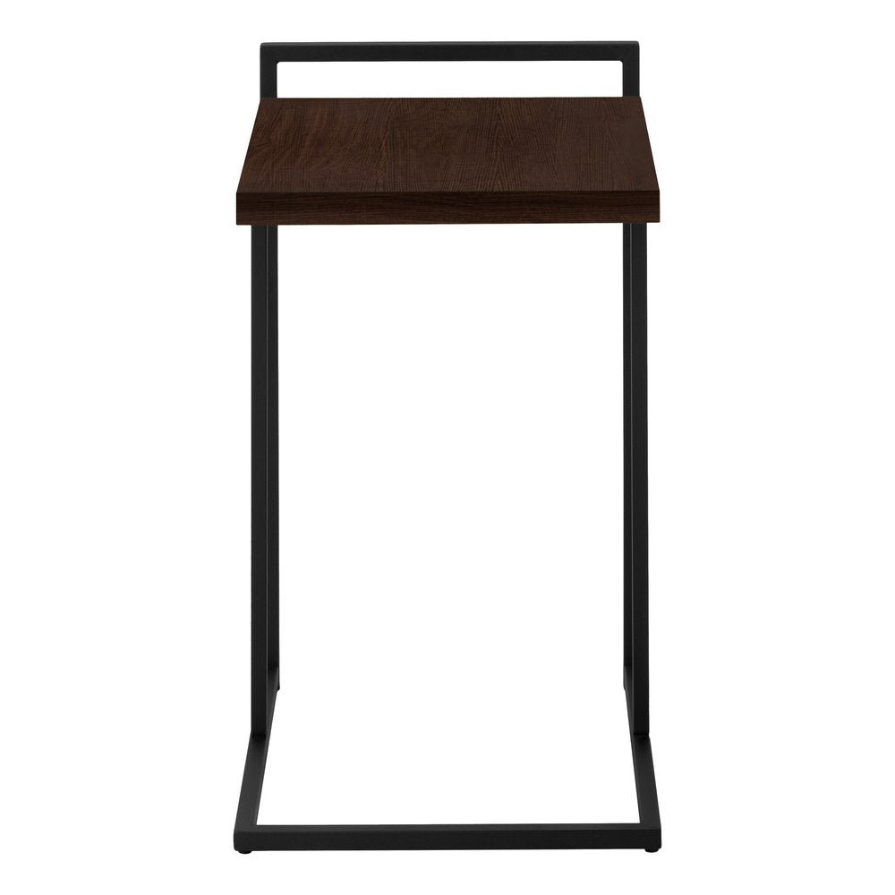 27" Espresso and Black Wood and Iron End Table HomeRoots