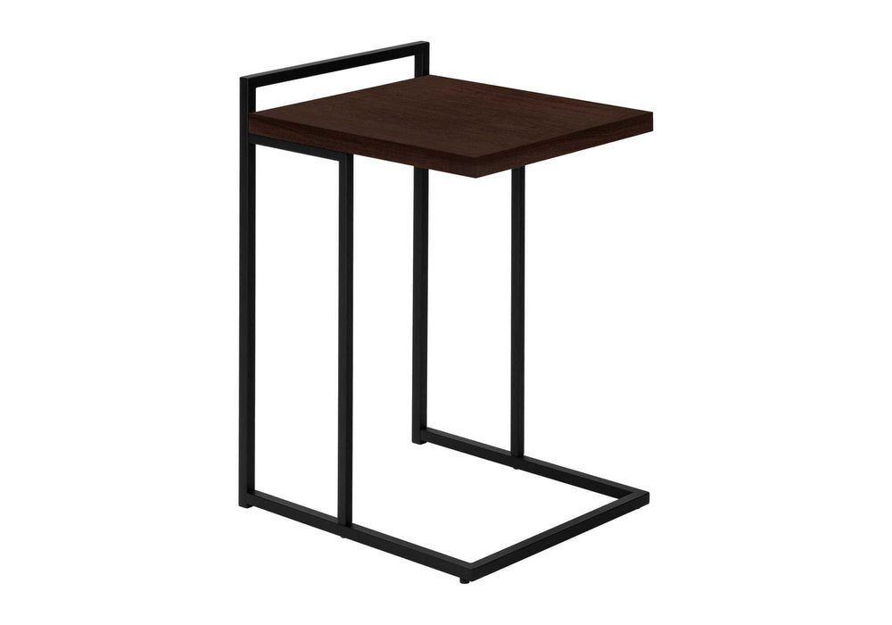 27" Espresso and Black Wood and Iron End Table HomeRoots