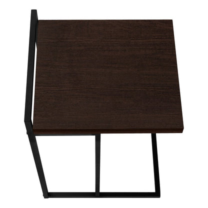 27" Espresso and Black Wood and Iron End Table HomeRoots