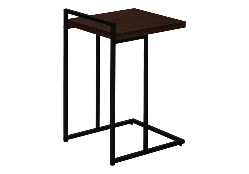 27" Espresso and Black Wood and Iron End Table HomeRoots