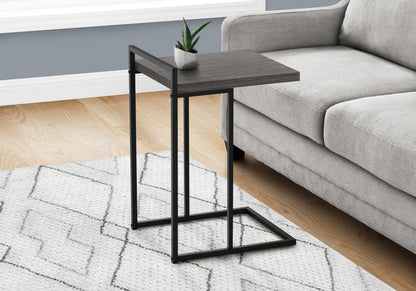 27" Gray and Black Distressed Reclaimed Wood and Iron End Table HomeRoots