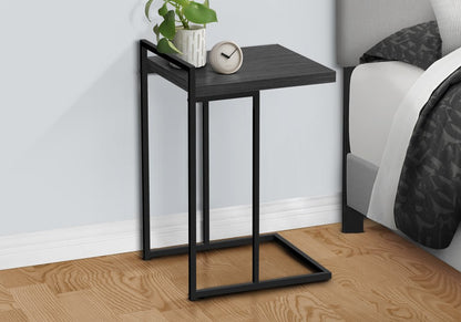 27" Gray and Black Distressed Reclaimed Wood and Iron End Table HomeRoots