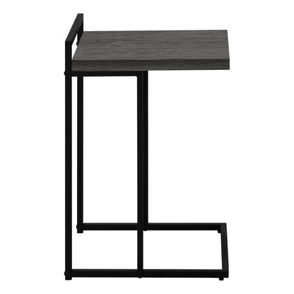 27" Gray and Black Distressed Reclaimed Wood and Iron End Table HomeRoots