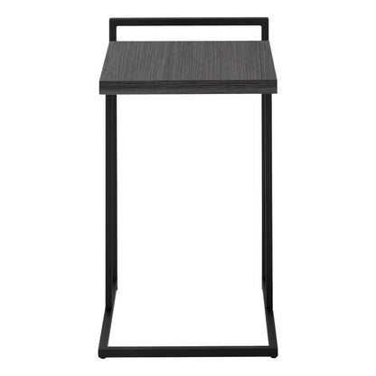 27" Gray and Black Distressed Reclaimed Wood and Iron End Table HomeRoots