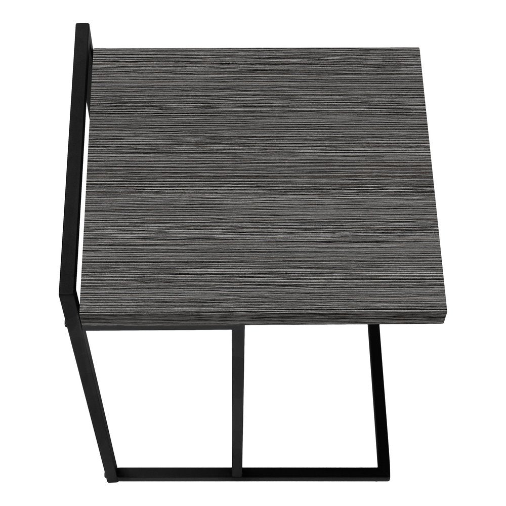 27" Gray and Black Distressed Reclaimed Wood and Iron End Table HomeRoots