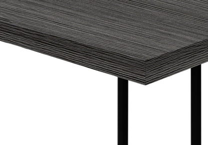 27" Gray and Black Distressed Reclaimed Wood and Iron End Table HomeRoots