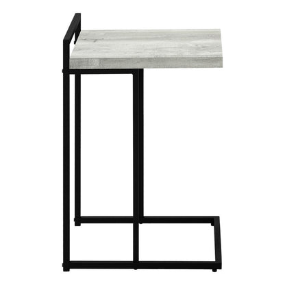 27" Gray and Black Distressed Reclaimed Wood and Iron End Table HomeRoots
