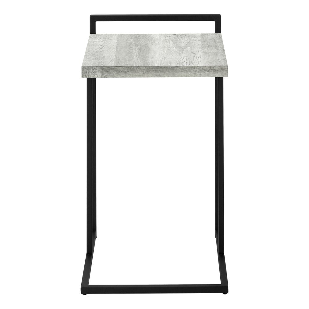 27" Gray and Black Distressed Reclaimed Wood and Iron End Table — view 13