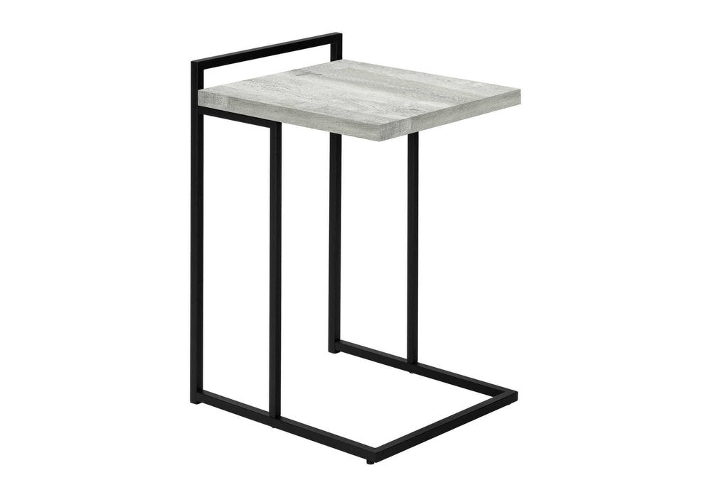 27" Gray and Black Distressed Reclaimed Wood and Iron End Table HomeRoots
